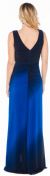 V-neck Wrap Style Ombre Formal Dress with Front Sash back in Royal Blue